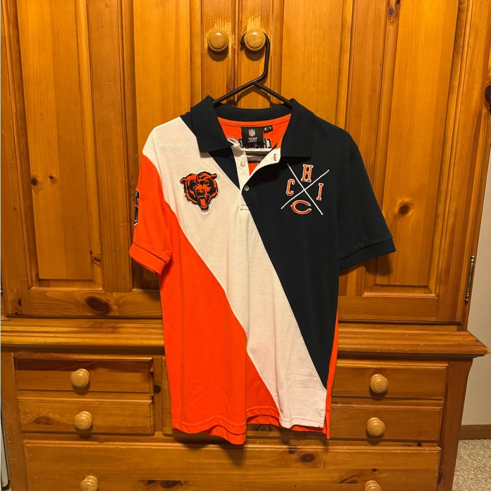 FOCO NFL MEN'S CHICAGO BEARS RUGBY POLO SHIRT